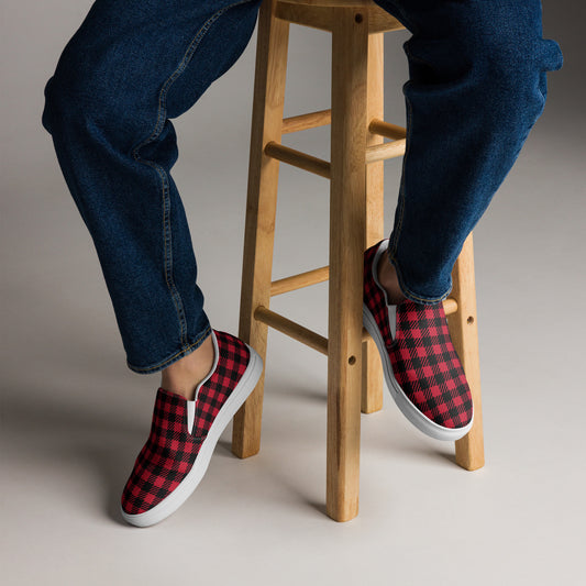 Buffalo Check Men’s slip-on canvas shoes