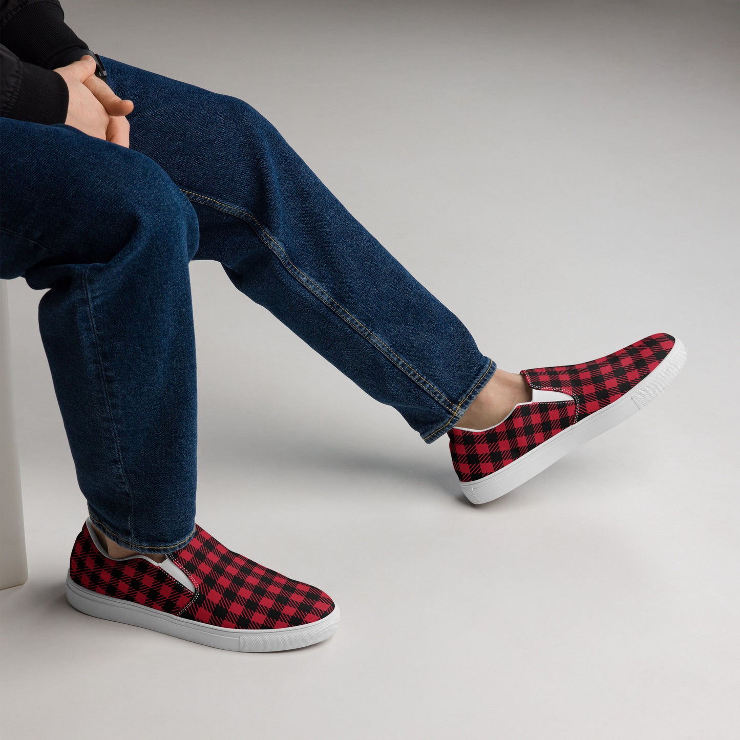 Buffalo Check Men’s slip-on canvas shoes