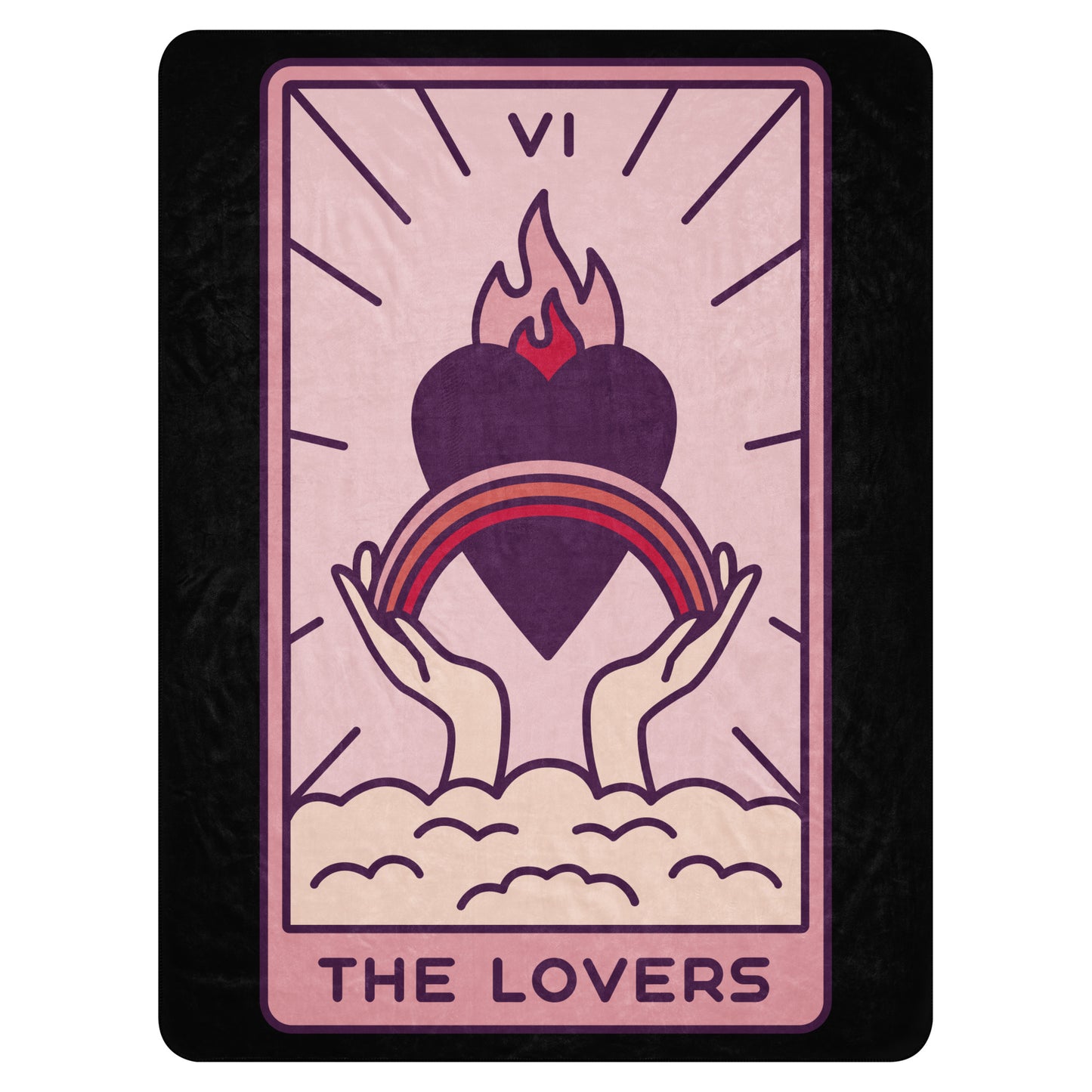 The Lovers Tarot Sherpa blanket