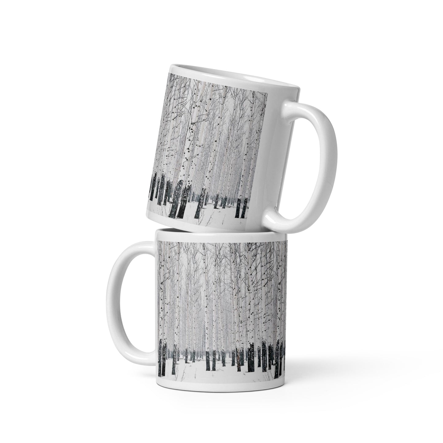 Freshly Fallen Forest White glossy mug