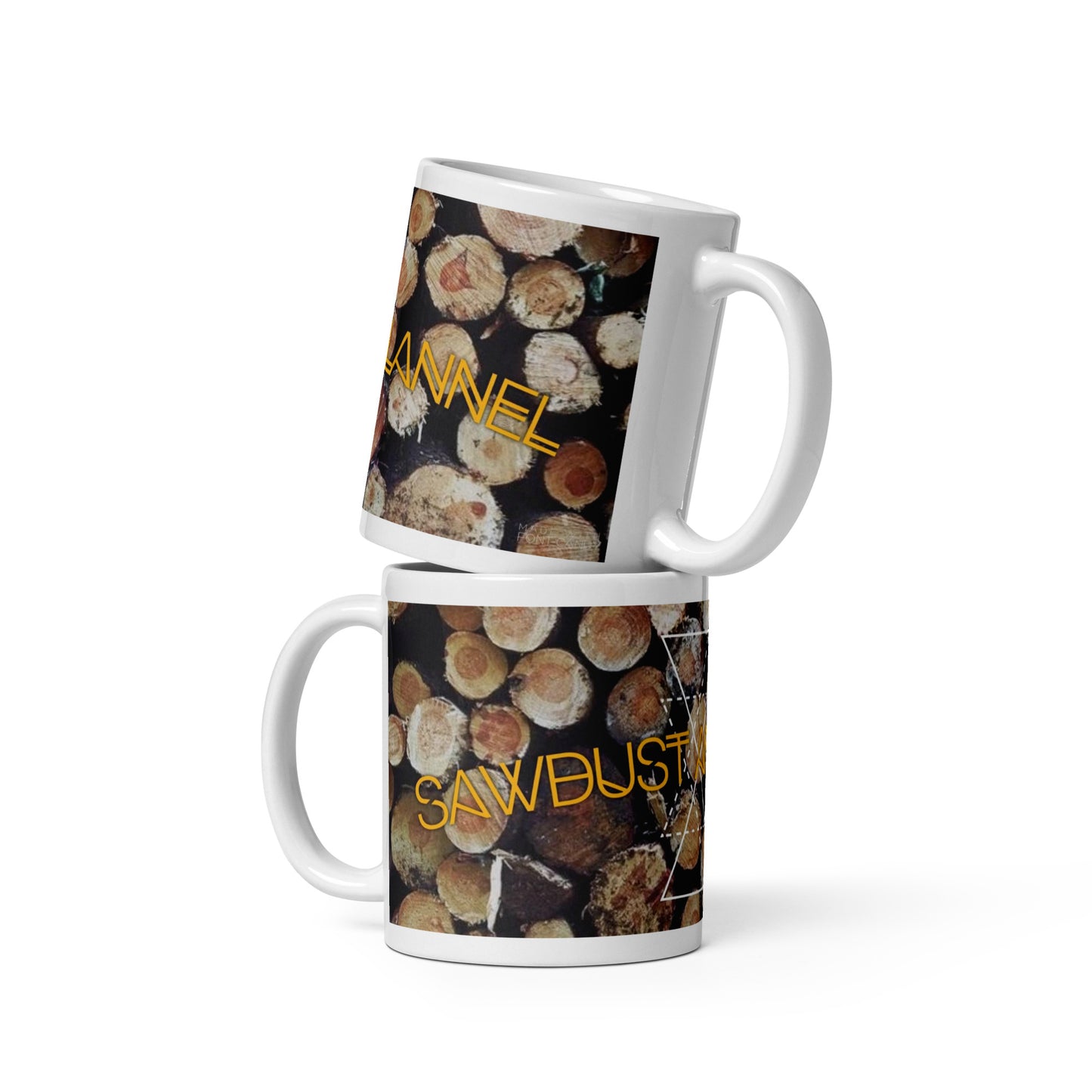 Sawdust and Flannel White glossy mug