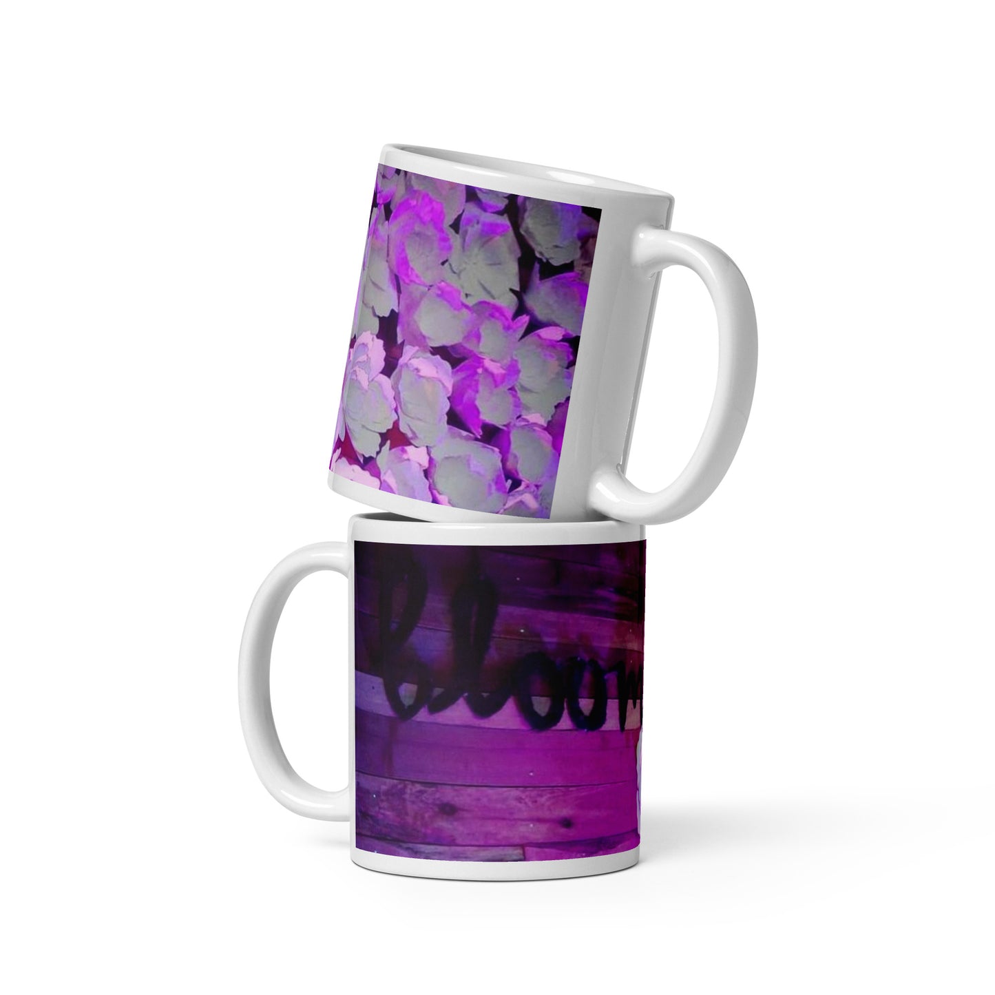 "Bloom" White glossy mug