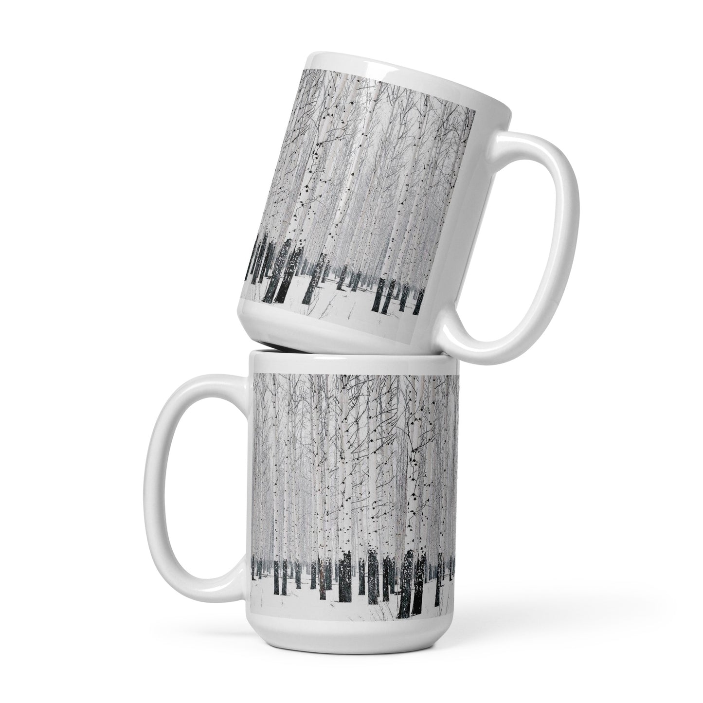 Freshly Fallen Forest White glossy mug