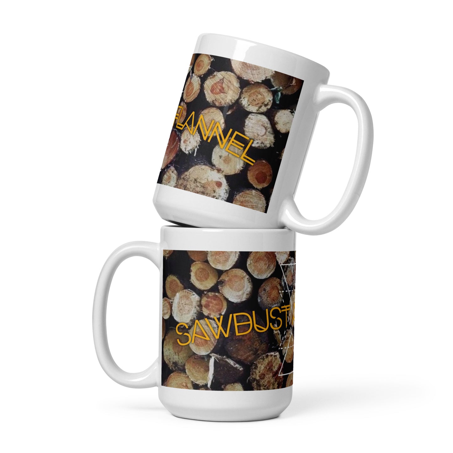 Sawdust and Flannel White glossy mug