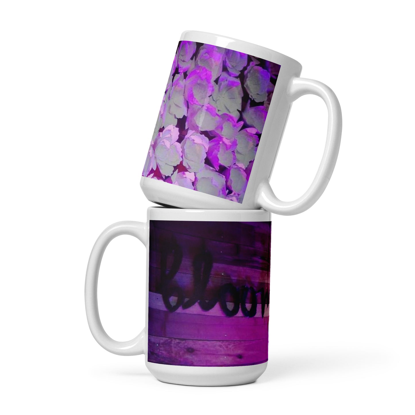 "Bloom" White glossy mug