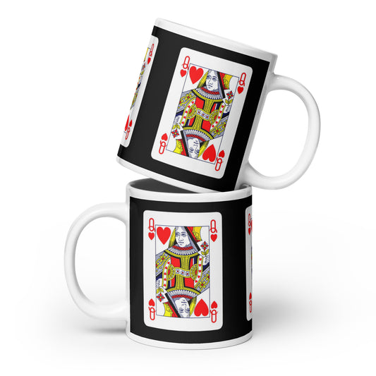 Queen of Hearts White glossy mug