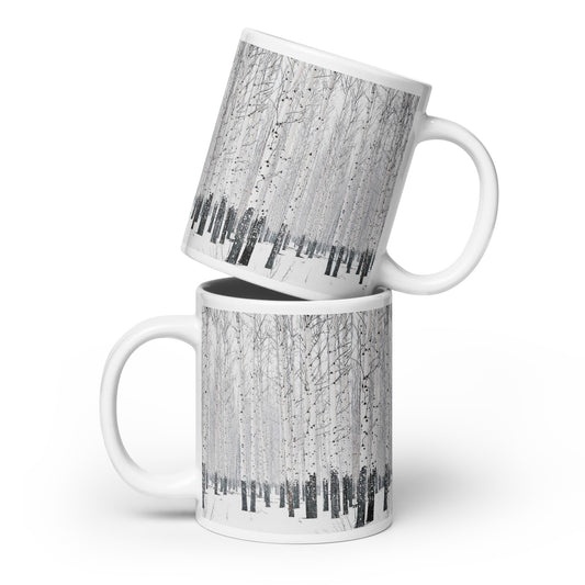 Freshly Fallen Forest White glossy mug